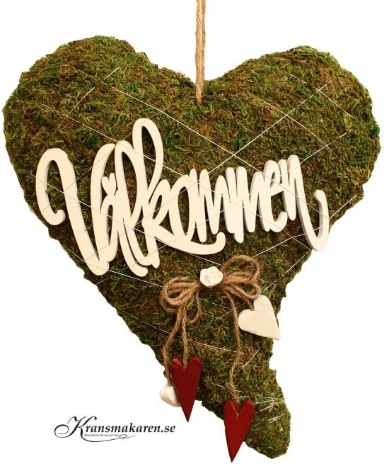 Mosshjärta 30x25 cm